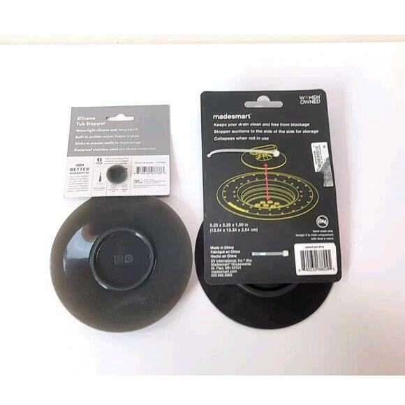 Madesmart 2 Piece Drain Strainer And Stopper Plus Softworks Silicone Tub Stopper - Picture 2 of 5